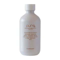 Pure Forever Blonde conditioner bottle, 300ml, white plastic with screw cap