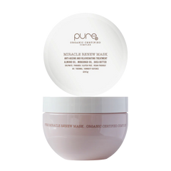 Pure Miracle Renew Mask 250ml jar with white lid and frosted cream container