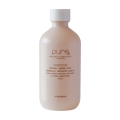Pure Precious shampoo bottle, 300 ml, beige bottle with white cap and label