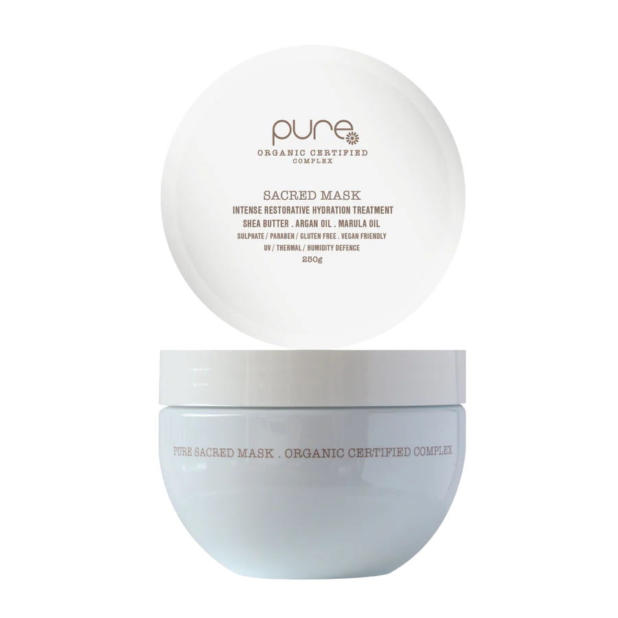 White cosmetic mask jar with screw-top lid