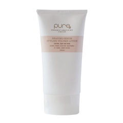 Shaping serum tube, white plastic with ribbed cap and Pure Organic label