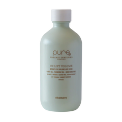 Shampoo bottle with white cap, label reads Uplift Volume, 300 ml