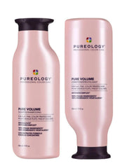 Pureology Pure Volume shampoo and conditioner bundle, pink bottles with black caps