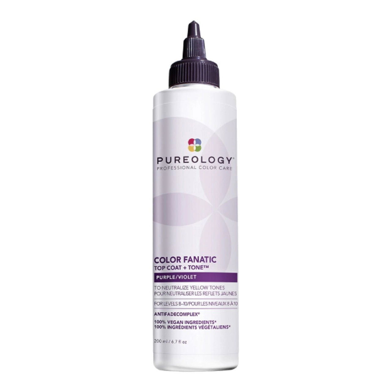 Pureology Color Fanatic top coat + tone purple hair color treatment bottle, 200 ml