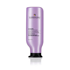 Pureology HYDRATE conditioner bottle, purple label, black flip-top cap