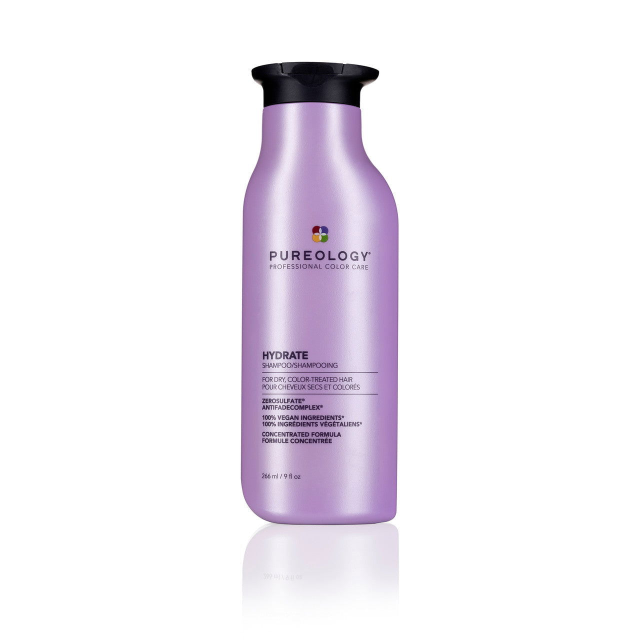 Pureology Hydrate shampoo bottle with purple cap and label