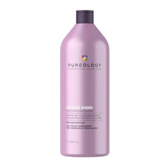 Pureology Hydrate Sheer conditioner bottle, purple plastic, flip-top cap.