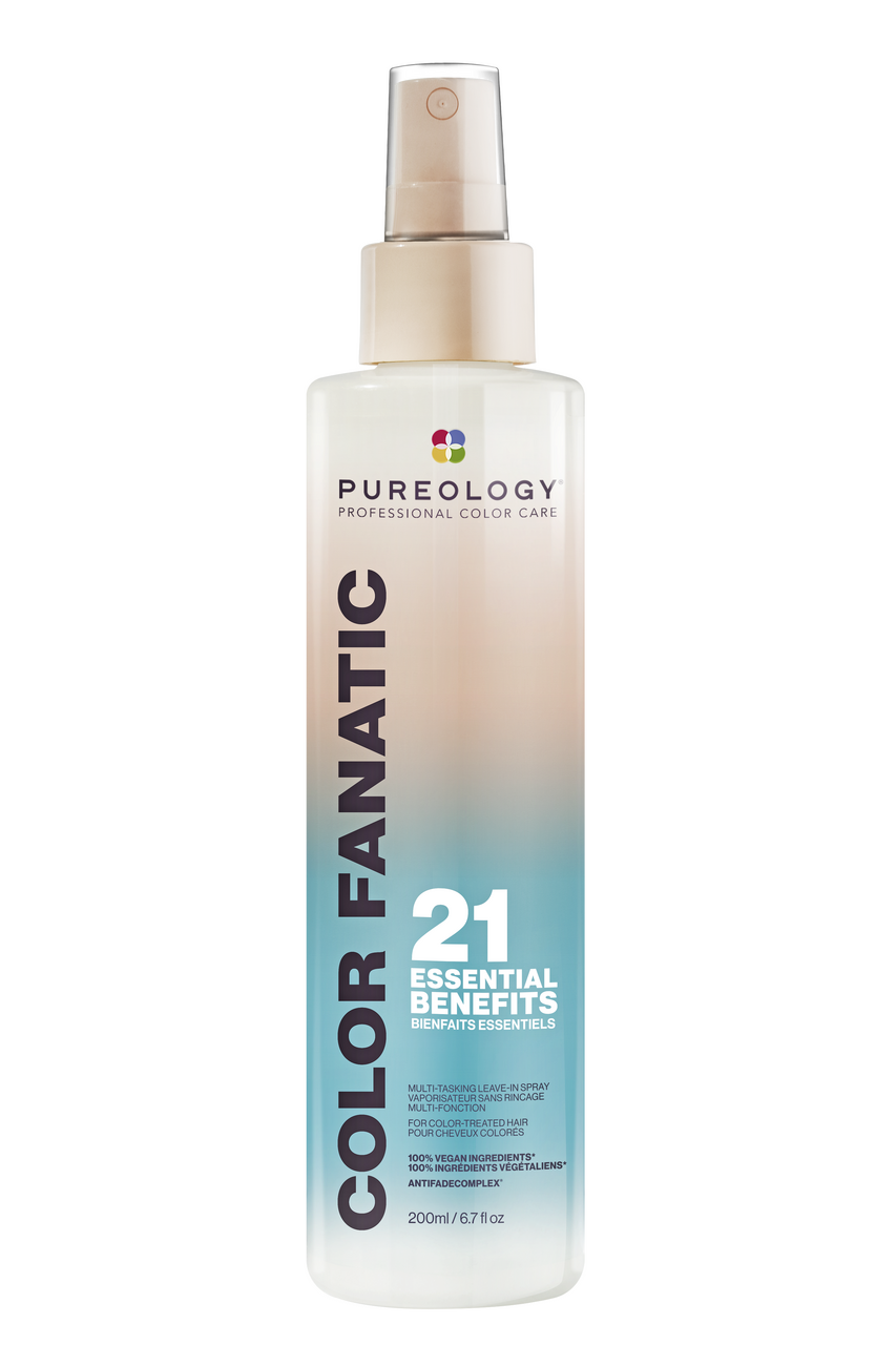 Pureology Color Fanatic leave-in spray bottle with pump, 200 ml, beige-to-blue gradient