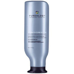 Pureology Strength Cure Blonde conditioner bottle, blue plastic with pump top