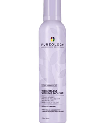 Pureology weightless volume mousse bottle, clear lavender pump dispenser, 238 g