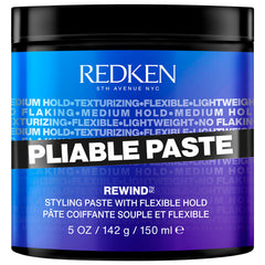 Redken pliable styling paste jar, blue and purple label, flexible hold styling paste