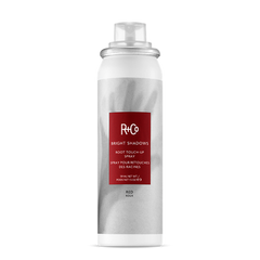 Hair root touch-up spray, red label, white bottle with clear cap