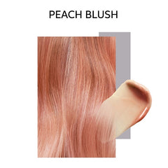 Peach blush hair color swatch, straight strands