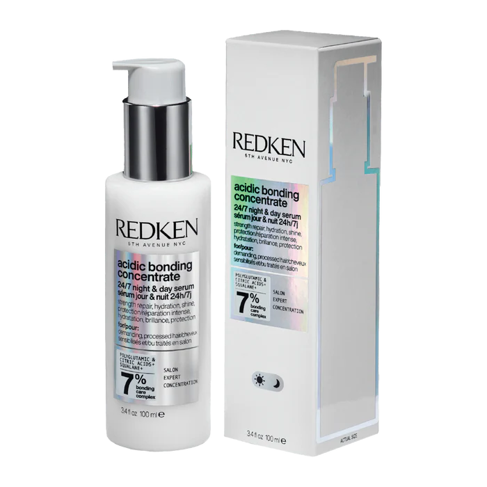 Redken acidic bonding concentrate serum bottle and box, 100 ml