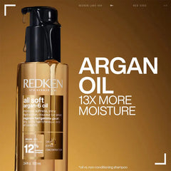 Amber argan oil bottle with black pump cap, front label visible