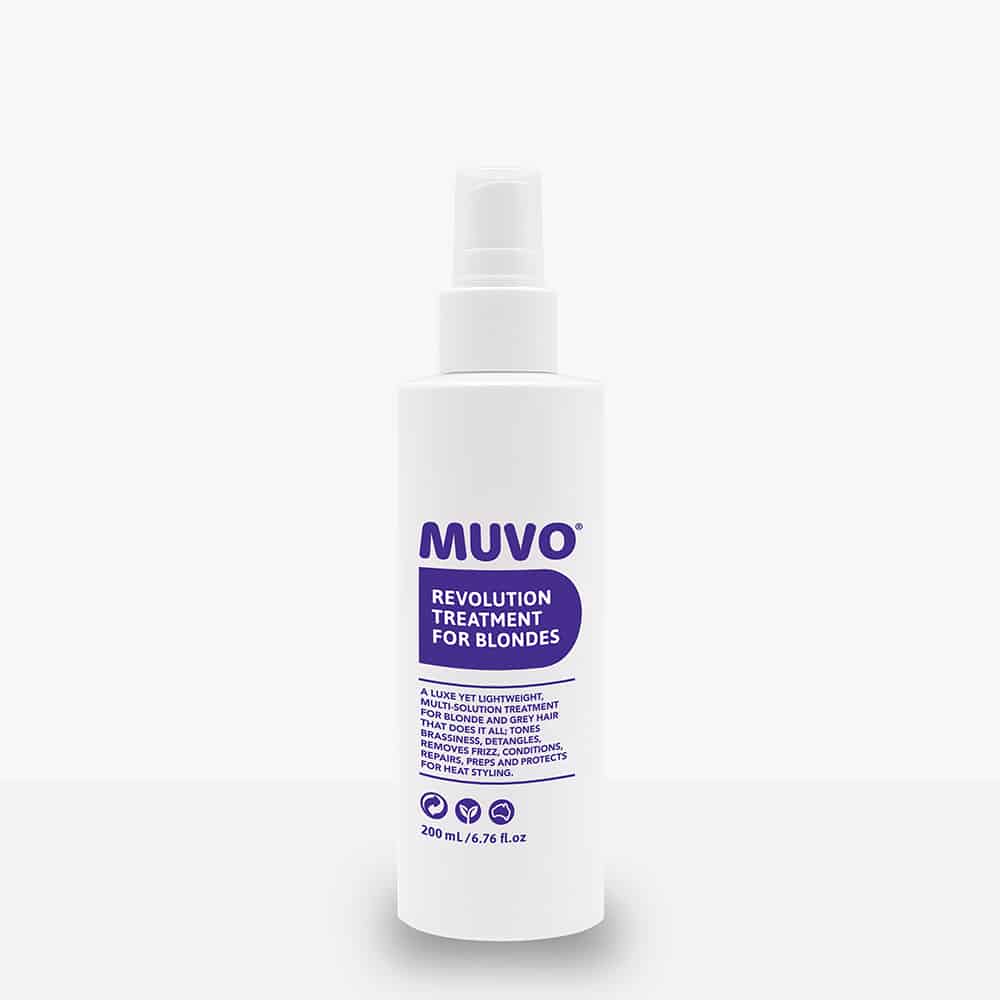Muvo leave-in treatment bottle with pump, Revolution Treatment for Blondes, 200 ml