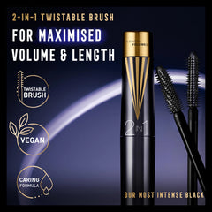 Mascara tube with twistable brush design and two mascara wands