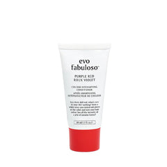 Mini color intensifying conditioner tube, white with red base and 'evo fabuloso' text