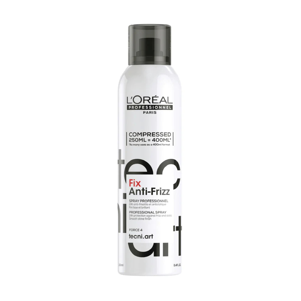 L'Oreal Professionnel Techni Art Fix anti-frizz spray bottle, 250 ml, white canister