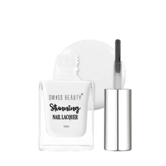 Swiss Beauty nail lacquer set: clear polish bottle with cap and brush applicator