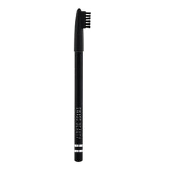 Black eyebrow pencil with built-in spoolie brush, shade No. 01