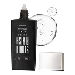 Facial primer bottle with black cap and white squeeze spout
