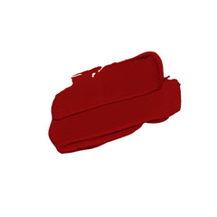 Dark red lipstick swatch with smooth matte texture.