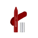 Matte lip stain lipstick in dark red with silver cap