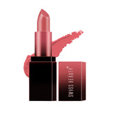 Matte lipstick with peach-pink bullet and black tube case