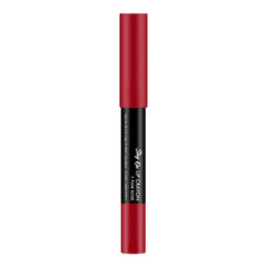 Pink rose matte lip crayon with red cap and black barrel