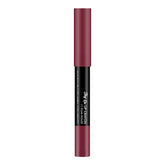 Matte finish plum lip crayon in slim tube with pointed tip