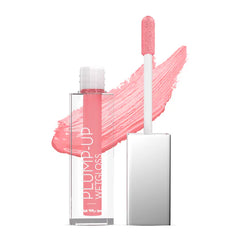 Plump-up wetgloss lip gloss with pink applicator and pink gel smear