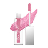 Swiss Beauty plump-up wetgloss lip gloss in mauve with applicator tip and open tube