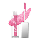 Pink WetGloss lip gloss with doe-foot applicator and berry swatch