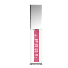 Swiss Beauty plump-up wetgloss lip gloss tube in a pink shade, applicator included