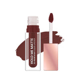 Matte liquid lipstick with doe-foot applicator, dark berry