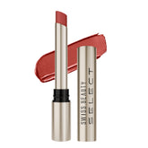 High-shine lipstick tube with bullet, Royale Red shade, red swatch