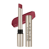 Shine lipstick in red shade with open tube and red swipe