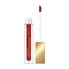Liquid sindoor bottle with wand applicator and hot red doe-foot tip