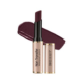 Non-transfer waterproof matte lipstick, mulberry shade; two tubes and berry swatch