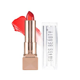 Swiss Beauty glitter gel lipstick, shade 03 red glossy bullet with gold tube