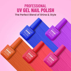 UV gel nail polish bottle set with purple shades