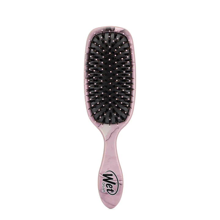 WetBrush shine enhancer hair brush with black bristles, dusty pink handle
