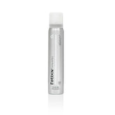 Spray putty can with white cap, metallic silver body