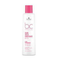 BC Bonacure Color Freeze conditioner bottle, white with pink pump cap
