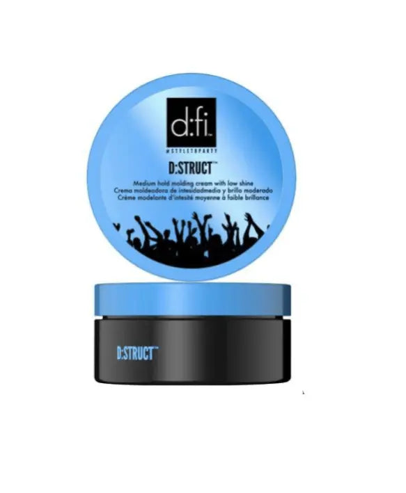 D:fi D-STRUCT molding cream jar with blue lid and black container, 75 g