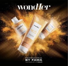 Wondher Hypnotic Blonde hair care bottle set, professional by FAMA, assorted sizes