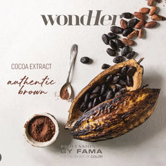 Cocoa extract and cacao pods for Wondher authentic brown defending shampoo