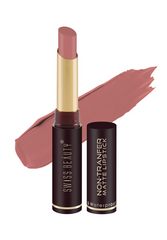 Non-transfer waterproof matte lipstick, dusty rose shade, bullet in gold tube