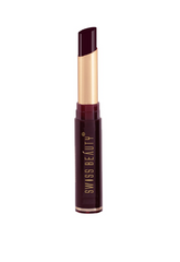 Matte waterproof non-transfer lipstick tube, burgundy shade with golden lip